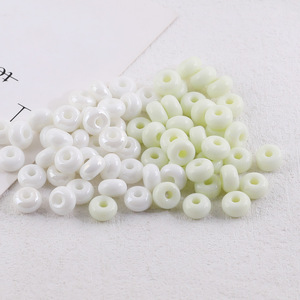 Cuentas redondas planas de vidrio de 10 mm, color blanco jade, para la fabricación de joyas, accesorios de bricolaje - Product Image 5