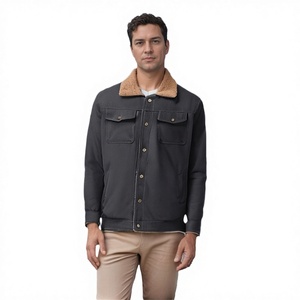 Blouson Bomber d'Hiver pour Homme, Simple Boutonnage, Respirant, en Polyester Écologique, Couleur Unie, Grande Taille, Vêtement d'Extérieur Décontracté pour le Camping, Vente en Gros - Product Image 2