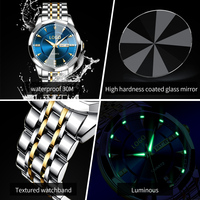 Montre-bracelet de luxe pour homme OEM 9977, chronographe à quartz, étanche, aiguilles lumineuses, montres de marque haut de gamme pour hommes