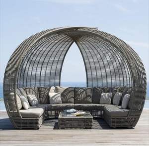 Banc de terrasse en tissu moderne résistant aux intempéries pour meubles d'extérieur et coins de loisirs d'arrière-cour - Product Image 4