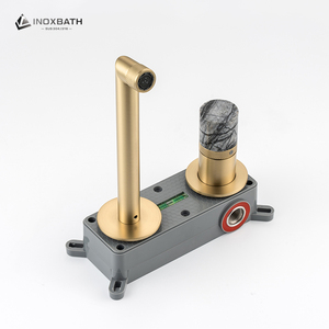 Grifos de Lavabo con Acabado Cepillado, Montaje Empotrado en Pared, Mezclador para Baño con Caño Curvo y Manija Única de <span class=keywords><strong>Jade</strong></span> - Product Image 6