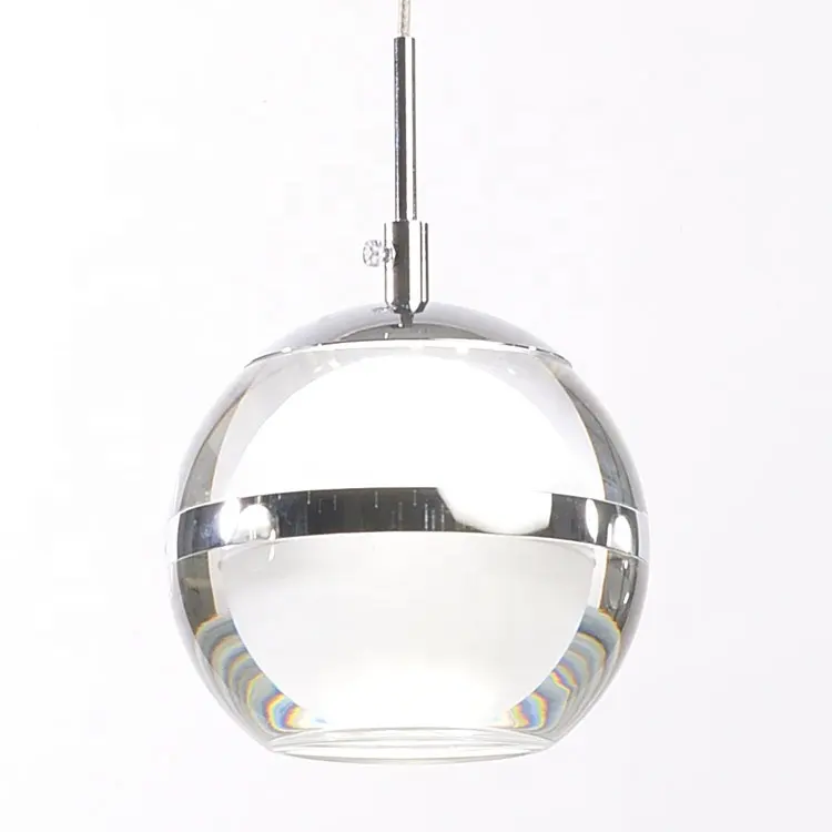 Hot Sale Single Three Five Heads Contemporary LED Crystal Glass Ball Bulb Nordic Modern Ceiling Pendant Lamp For Kitchen