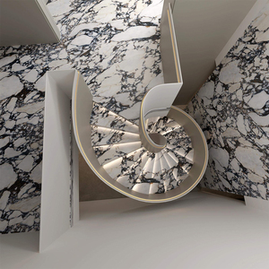 Dalles de pierre frittée grand format 3200x1600mm, surface mate émaillée, blanc et noir, <span class=keywords><strong>pour</strong></span> escaliers en pierre frittée - Product Image 2