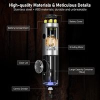 Ensemble de moulins à sel et à poivre électriques automatiques réglables avec plastique écologique noir