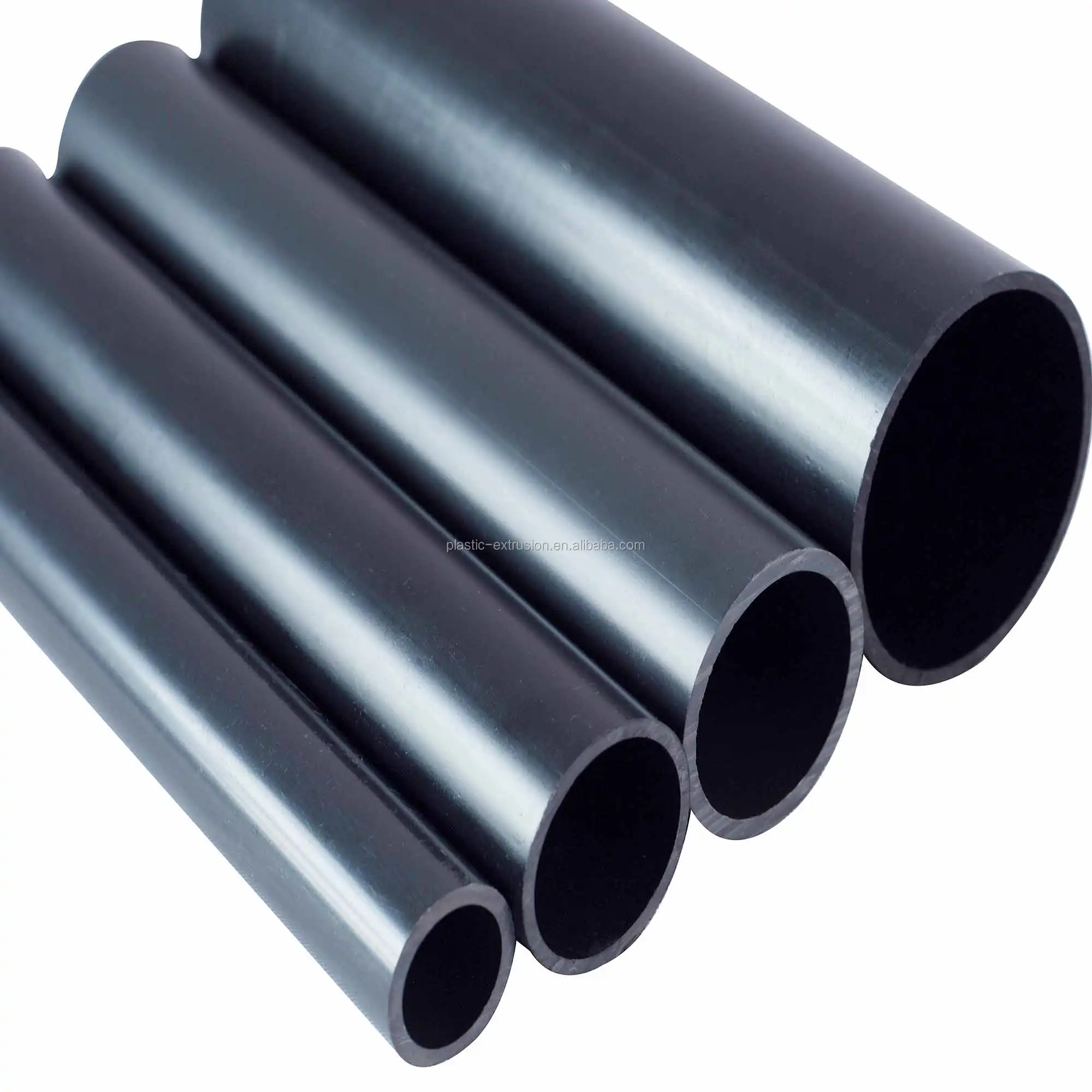 PVC electric wire duct pipe Plastic round profile rigid water pipe for sale High quality black ventilation pipe tube