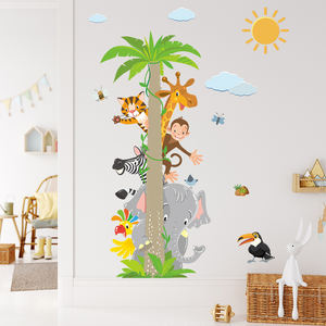 Autocollants singe éléphant Animaux de la <span class=keywords><strong>jungle</strong></span> Papier peint pour chambre à coucher Autocollant auto-adhésif Salon Décoration murale Décoration murale de fond de télévision - Product Image 3