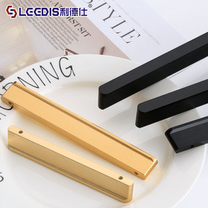 Lcedis Aluminum Alloy Cabinet Door Handle Bar Minimalist Gold Black Wardrobe <b>Kitchen</b> Furniture <b>Hardware</b> - Product Image 1