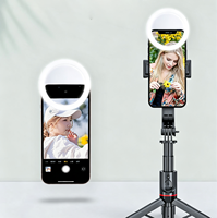 Anneau lumineux LED pour selfie avec logo personnalisé, diffusion en direct, grande batterie, charge rapide Type C, luminosité réglable pour téléphone portable