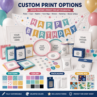 Platos de Plástico Personalizados, Artículos para Fiestas de Cumpleaños con Temática, Juego de Decoraciones, Vajilla, Bolsas de Regalo, Pegatinas, Venta al por Mayor