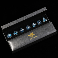 Jeu de dés MINI PLANET DND Blue Dragon Eye Liquid Core Dice RPG Donjons & Dragons Vente en gros de dés en résine polyédrique personnalisés faits à la main