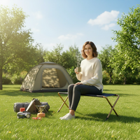 Chaise de plage pliante d'extérieur au design moderne et durable avec tissu en denim et cadre en acier 3,6 kg pour utilisation au parc ou au jardin