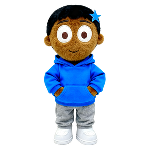 Suave y Adorable Juguete de Unicornio con Cuernos de Arcoíris, Animal de Peluche con Sudadera Gris y Pantalones Cortos Negros - Product Image 2