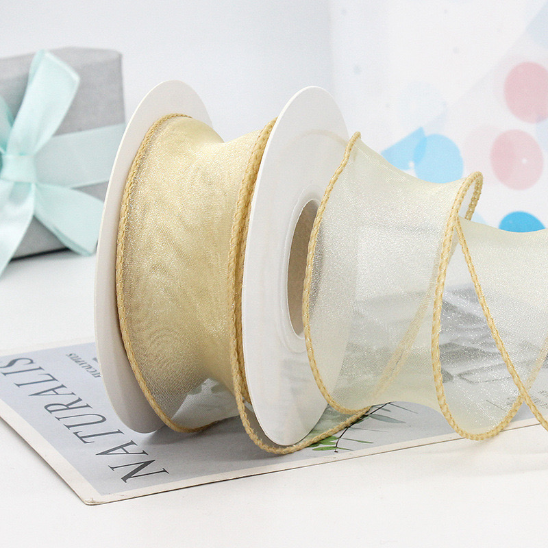 4CM 10 Yards Chiffon Ribbon for Gift Wrapping Packaging Color Organza Ribbons