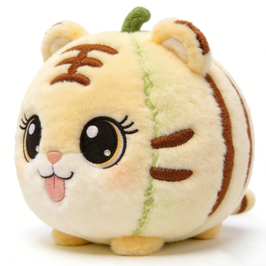 Peluche personnalisée en forme de melon tigre, jouet en peluche hybride fruit tigre, poupée tigre en forme de cantaloup rond - Product Image 5