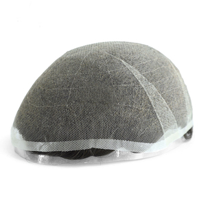 Air Lace - Natuurlijke haarlijn Zwitserse kant voor mannen, gebleekte knopen overal, Indiaas Remy haar vervanging, 90% Destiny toupet voor mannen - Product Image 2