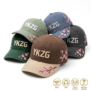Gorra Deportiva de Béisbol de 6 Paneles, 100% Algodón, con Bordado, Cierre de Hebilla Plateada y Cobre, Personalizable, Serie <span class=keywords><strong>Sakura</strong></span>, para Exteriores - Product Image 1