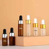 Flacons compte-gouttes miniatures en verre ambré transparent pour huiles essentielles et crèmes de soin de la peau, échantillons de test avec échantillons gratuits