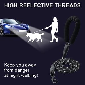 Factory Custom Logo Solid Luxury Smart Strong Waterproof Comfortable Large Reflective Nylon Round Rope <b>Dog</b> Pet <b>Leash</b> - Product Image 2
