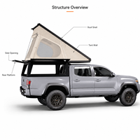 Tente de toit moderne à installation facile pour camionnette, camping en plein air, randonnée, voitures, quatre saisons, double couche, une chambre