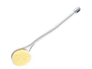 Brosse de nettoyage de bain à long manche, double <span class=keywords><strong>action</strong></span> mousse et poils, avec boucle de suspension pour un rangement facile et une utilisation sous la douche - Product Image 1
