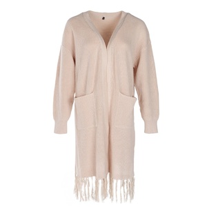 Femmes hiver chaud frange tricoté Long Cardigan décontracté <span class=keywords><strong>maman</strong></span> et moi <span class=keywords><strong>pull</strong></span> pour enfants pour bébé garçons et filles - Product Image 4