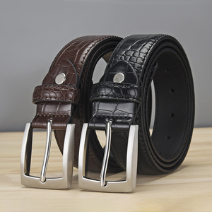 Ceinture <span class=keywords><strong>Homme</strong></span> en PU Motif Croco Tendance 2026 avec Boucle Ardillon en Alliage Anti-Rouille Durable et Réglable pour Tenues Quotidiennes et Professionnelles - Product Image 3