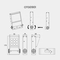 Proyector LED Cuadrado para Exteriores, IP66 Impermeable, Alta Luminosidad, Bajo Voltaje 24V, Aluminio, 9W, Control DMX512, Ángulo de Haz 10-60°