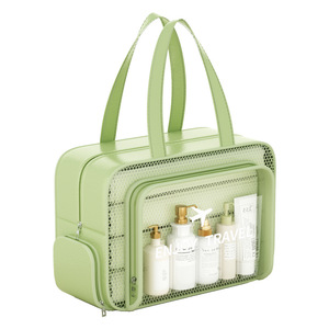 <b>Toiletry</b> Bag Large Capacity Waterproof Rectangle Travel Cosmetic <b>Storage</b> Bag With Mesh Pocket For Trip - Product Image 5