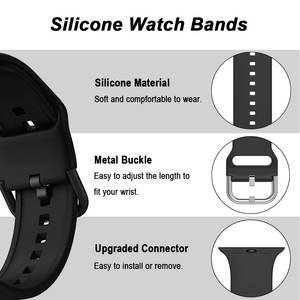 สายนาฬิกาสำหรับแอปเปิ้ลวอทช์ขนาด40มม. 41มม. 44มม. 45มม. สายซิลิโคนนิ่มดีไซน์หัวเข็มขัดโลหะสำหรับแอปเปิ้ลวอทช์ซีรีส์9 8 <span class=keywords><strong>7</strong></span> 6 5 SE - Product Image 5