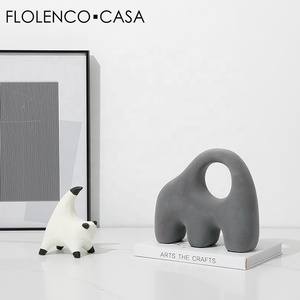 Décoration de maison minimaliste ornement éléphant en céramique Table abstraite décoration de salon <span class=keywords><strong>Statuette</strong></span> artisanat Design d'intérieur - Product Image 3
