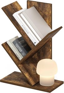 Luxury Assembly Tree Shaped <strong>Wooden</strong> <strong>Shelf</strong> for Book <strong>3</strong>-<strong>Tier</strong> Countertop Black Walnut Wood Tree Bookcase - Product Image 5