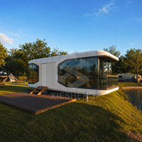 Capsule spatiale de luxe préfabriquée sur mesure, maison en aluminium isolée, hôtel, resort, glamping, mini-maison