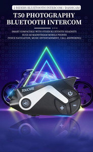 Intercom <span class=keywords><strong>Moto</strong></span> Intelligent T50S : Liaison Mesh Sans Faille pour une Portée de 1200m, Son Clair comme du Cristal, Casque Bluetooth Ultra-Résistant - Product Image 4