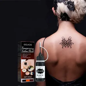 EELHOE 10毫升临时纹身液黑色防水耐用持久果汁模拟纹身液