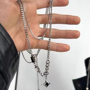 Kalung liontin bintang minimalis untuk pria/wanita, aksesori mewah ringan hiphop Punk Gotik Edgy - Product Image 2