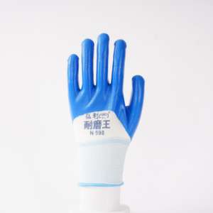 قفازات نايلون رمادية مطلية بالندف من النتريل، قفازات maxflex مطلية بالنتريل، قفازات العمل مطلية بالنيترل الأخضر، قفازات العمل الآمنة - Product Image 5