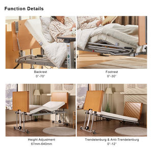 Cama de Hospital para el Cuidado <span class=keywords><strong>en</strong></span> el Hogar de Pacientes Mayores con Demencia, Ultra Baja, Anticaídas, para Uso Doméstico - Product Image 4