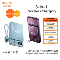 Batterie externe magnétique sans fil LC1 15W avec 4 tons de couleur, écran TFT en aluminium aérospatial, support N52, logo personnalisé gratuit