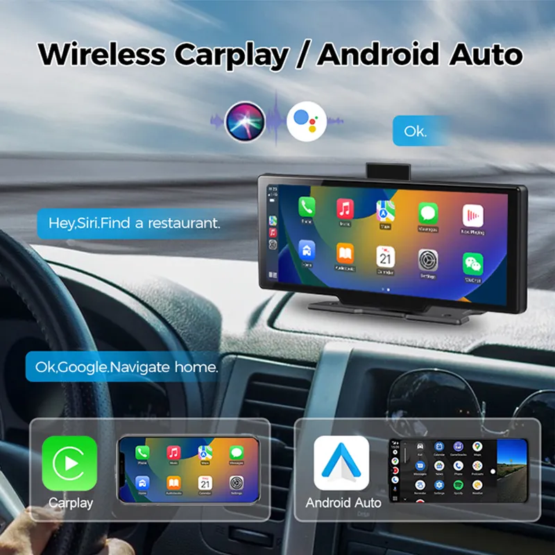New 10.26 Inch Touch Screen IPS Touch Screen CarPlay Android Auto Car DVD Player With Dashcam and Audio