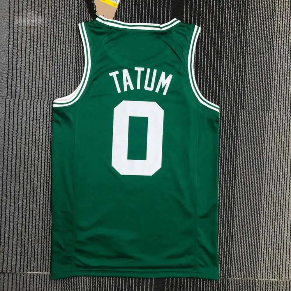 Оптовая продажа мужская городская версия #0 Tatum #7 коричневый #8 ходунки сшитые баскетбольные Майки Шорты пользовательская Скидка зеленая Celtics uniform