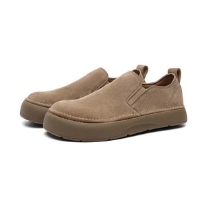 Mocassins tendance rétro, chaussures décontractées à enfiler, en daim, chaussures pour hommes, cuir véritable, respirantes, à semelle épaisse - Product Image 5