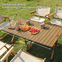 Table de camping rectangulaire en aluminium pliable avec sac de transport – Portable, basse hauteur, facile à assembler pour une utilisation en extérieur