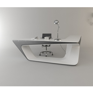 Venta superior alta final Corian de superficie sólida Loft escritorio muebles de oficina en forma de L de mesa de oficina - Product Image 3