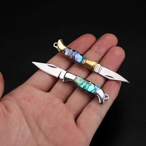 Couteau de poche pliable miniature en laiton portable pour le camping en plein air, porte-clés de voiture, couteau de survie - Product Image 1