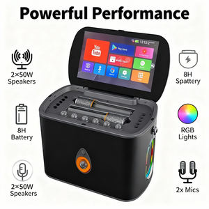 Aurora Sound K90 Karaoke-Maschine mit Display-Bildschirm Tragbarer BT-Lautsprecher mit 2 Aufladbaren Mikrofonen für Heim Outdoor Party Gesang - Product Image 2