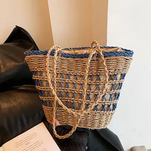 Trendy paper straw tote bag raffia bags women natural handbags handmade from Vietnam