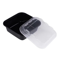 Boîte d'emballage carrée en plastique jetable de qualité alimentaire Boîte à lunch carrée réutilisable pour la préparation de repas Bento en plastique PP
