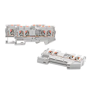PT 4-QUATTRO Spring Connection 4 Conductors Panel Mounted Push In Spring Brass Earth PE Ground Din Rail Terminal Block