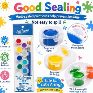 Xin Bowen Set di Pittura Acrilica <span class=keywords><strong>con</strong></span> Motivi Cartoon, 5ML, Colori Metallici/Macaron o <span class=keywords><strong>Acrilici</strong></span>, 12 Colori in 2 Strisce <span class=keywords><strong>con</strong></span> 2 Pennelli - Product Image 3