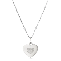 Bijouterie personnalisée Nouveau design Collier cœur à empreintes digitales Unique Yours Bijouterie tendance pour femmes en acier inoxydable plaqué or